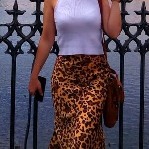 Babaton leopard print skirt